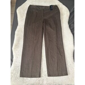 New Evan Picone Women's Brown Herringbone Straight Dress Pants Plus Size 18W NWT
